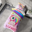 Personalised Name Unicorn Rainbow Mythical Single Bed Duvet Cover + Pillowcase