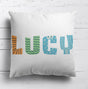 Personalised Kids Alphabet Onyx Print Soft Square Filled Cushion Throw Decor