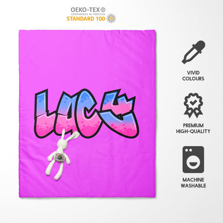 Personalised Name Urban Graffiti Font Kids Cot Bedding Duvet Cover + Pillowcase