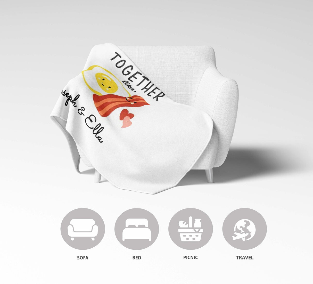 We Go Together Like Eggs + Bacon Valentines Anniversary Fleece Mink Blanket Gift