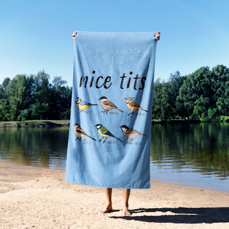 Nice Birds Bird Prank Funny Cheeky Naughty Soft Absorbent Beach Bath Sheet Towel