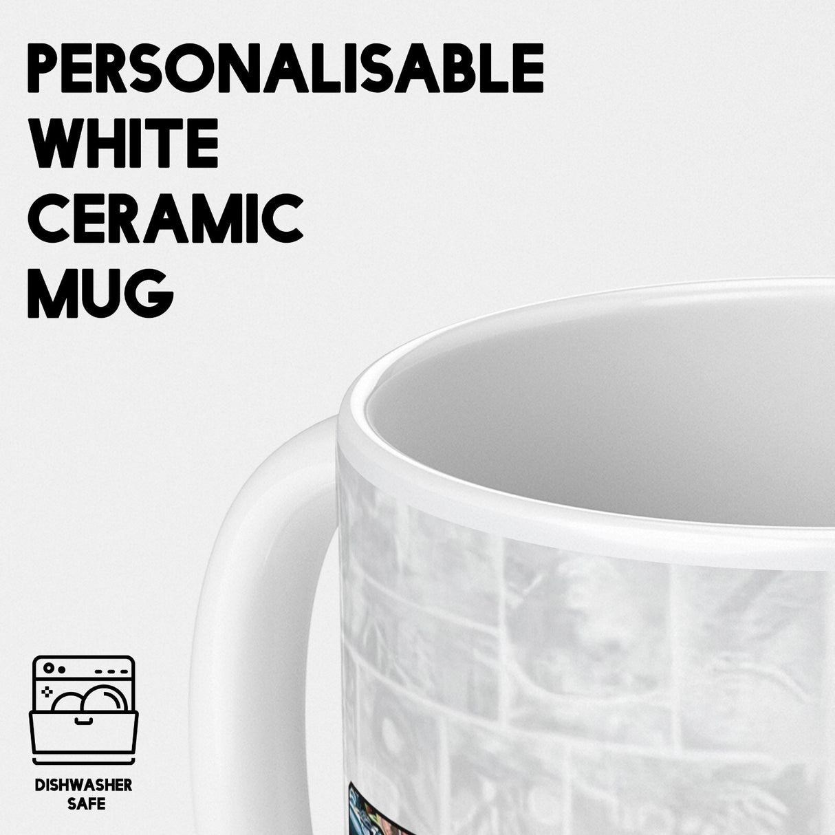 Personalised Superhero Name Mug & Coaster Set Gift for Kids – 11oz Ceramic Cup