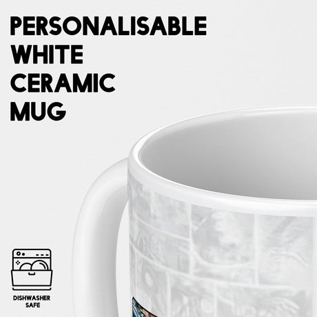 Personalised Superhero Name Mug & Coaster Set Gift for Kids – 11oz Ceramic Cup