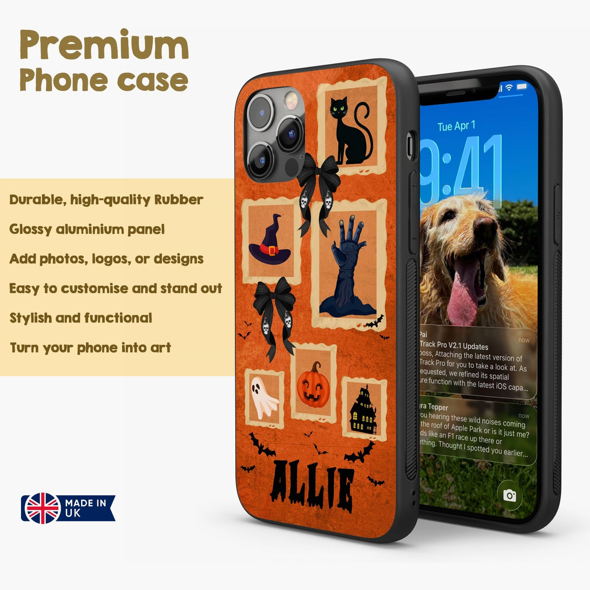 Halloween Spooky Name Personalised Custom Printed iPhone Black Case Cover Gift