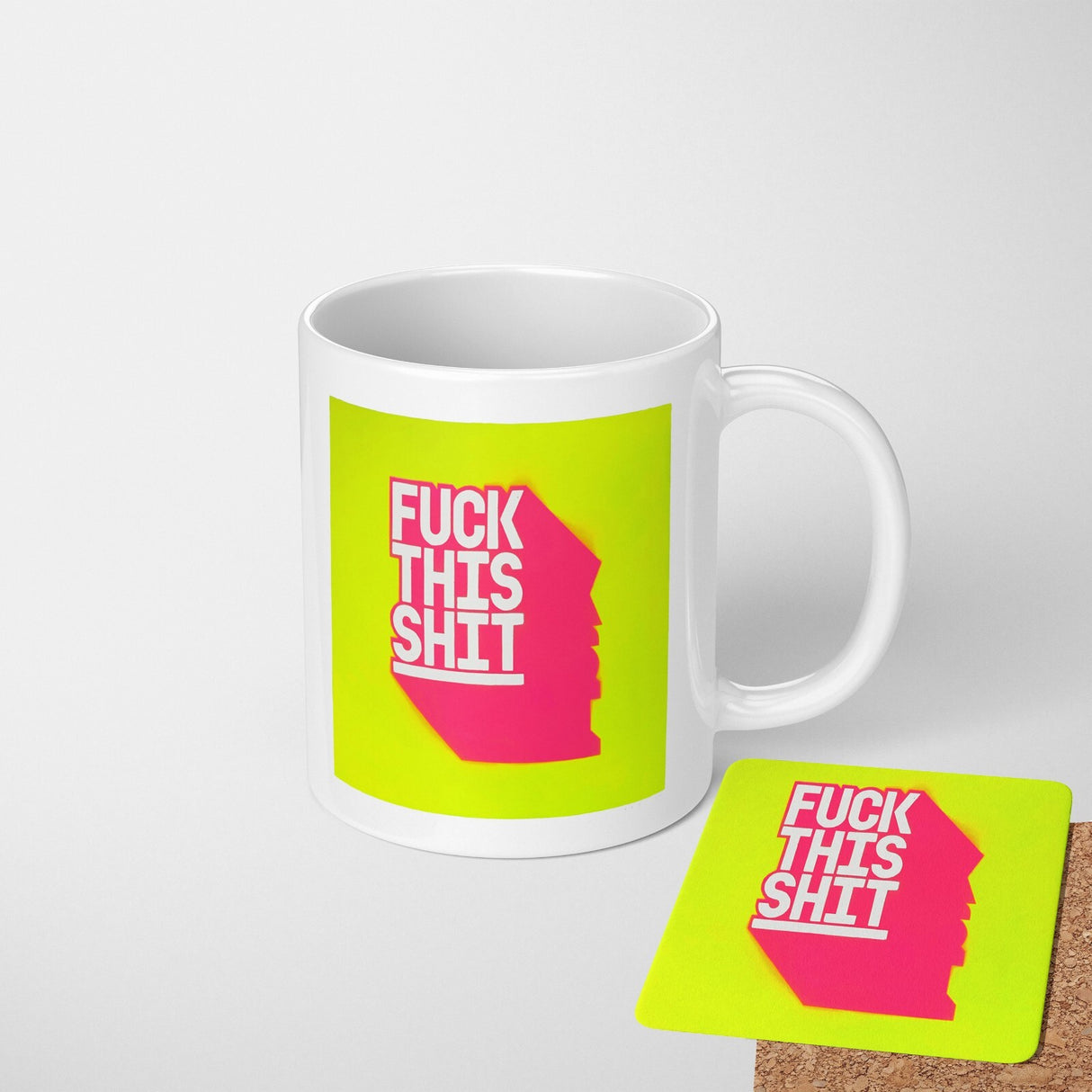 F*ck This Sh*t Rude Cheeky Funny Gift Coffee Tea Mug + Coaster Option Him Her