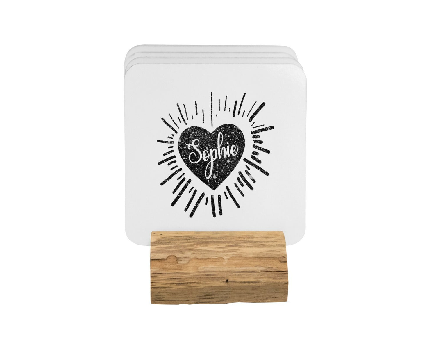 Personalised Name Love Heart Sparkles Coffee Tea Mug Gift 11oz Mug + Coaster