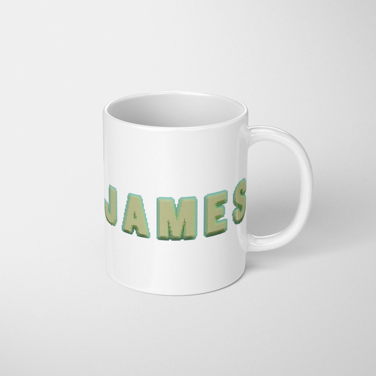 Personalised Any Name Bold Pixel 3D Novelty Coffee Tea Mug Coaster Gift Him Her
