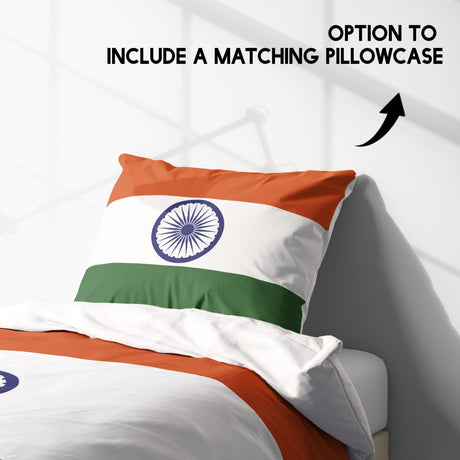 India Flag Indian Cozy Design Single Size Bed Duvet Cover Quilt + Pillowcase Set