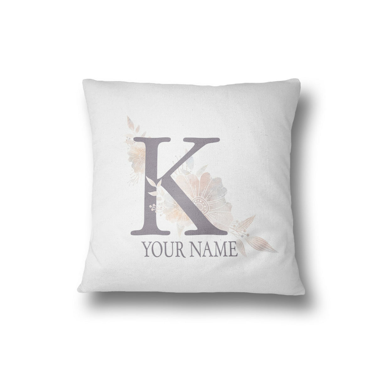 Personalised Misty Dusty Pastel Alphabet Floral Name Initial Letter Cushion