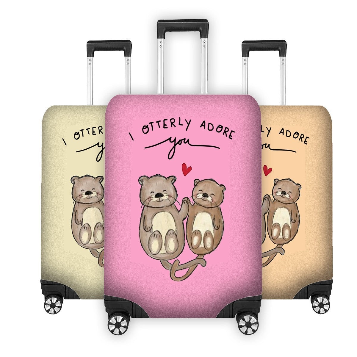 I Otterly Adore You Custom Luggage Cover Gift Personalised Suitcase Protect Cute