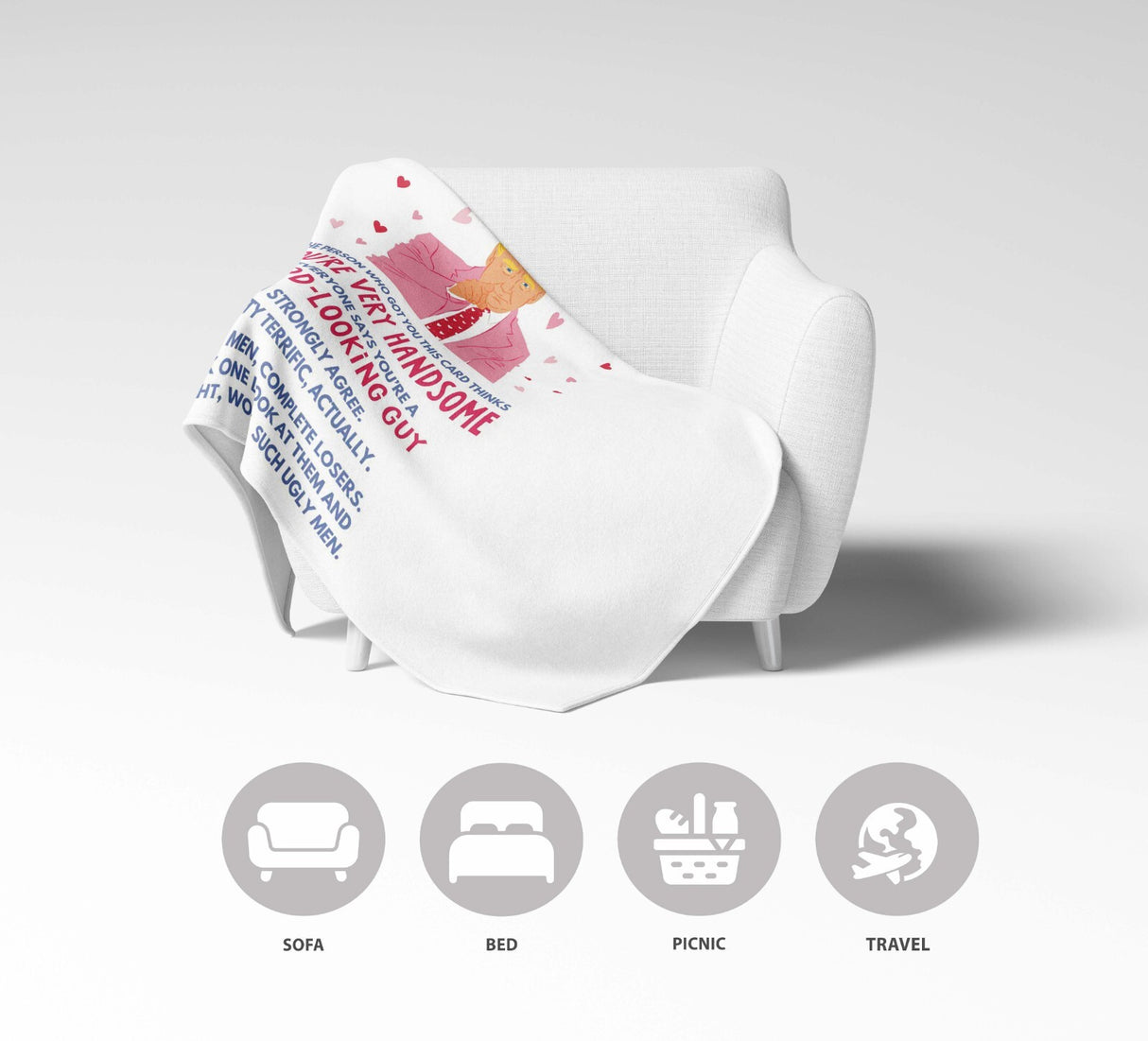 Trump You're Handsome Cute Love Valentines Anniversary Fleece Mink Blanket Gift