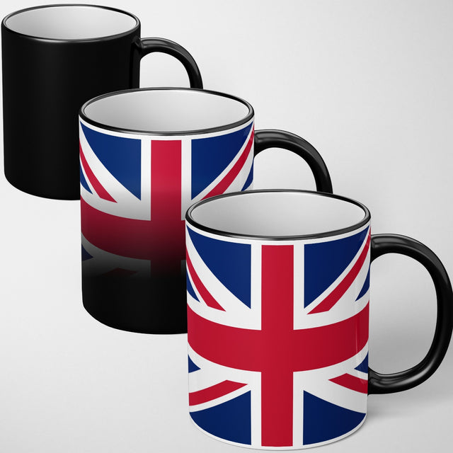GB Flag Union Jack Flag Heat Sensitive Magic Colour Changing Mug Novelty Cup