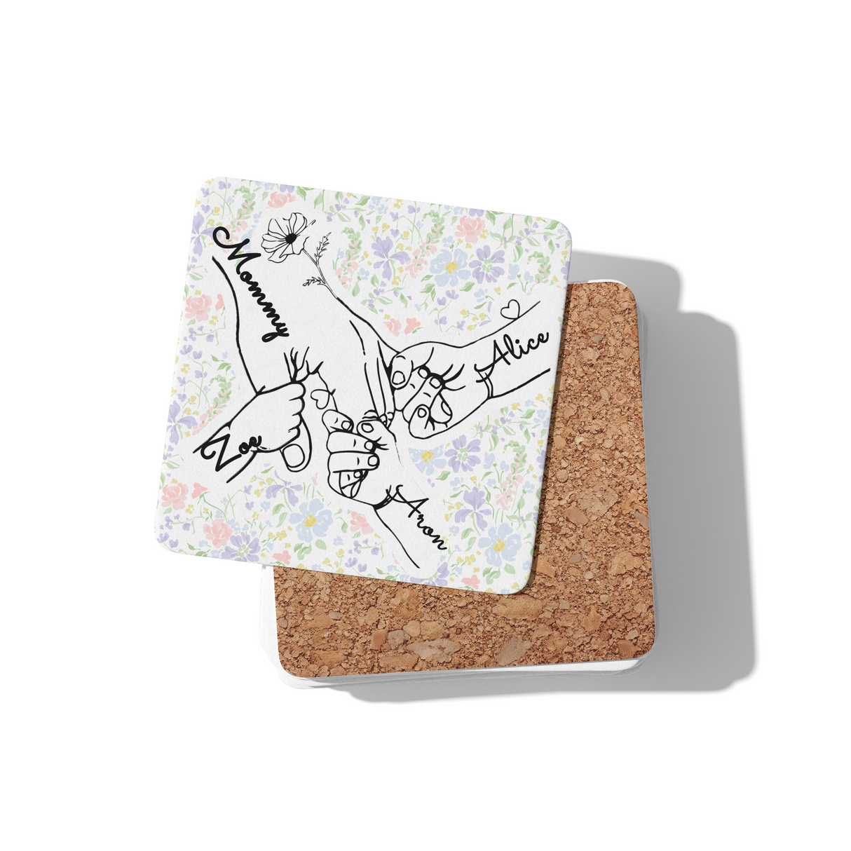 Personalised Mother's Day Custom Name Floral Coffee Tea Mug Coaster Gift Him Her