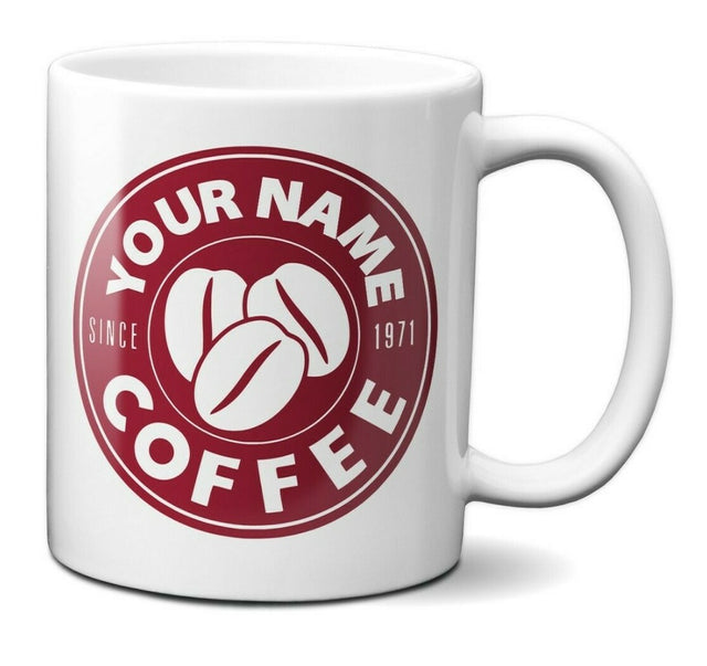 Personalise Your Name Costa Coffee Inspired Style Coffee Mug Gift 11oz Ceramic