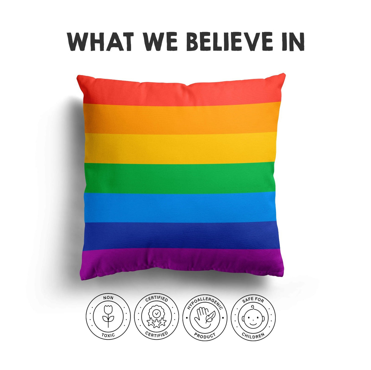 LGBTQ+ Pride Flag Design Filled Square Cushion Decorative Throw Soft Gift Size