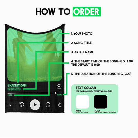 Upload Your Photo Music Player Custom Design Soft Warm Fleece Mink Blanket Decor