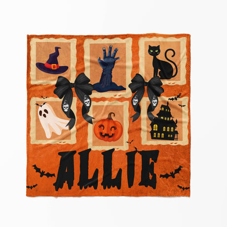 Custom Halloween Spooky Personalised Name Absorbent Beach Bath Sheet Towel Gift