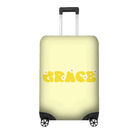 Plain Groovy Daisy Font Name Custom Luggage Cover Personalise Suitcase Protector
