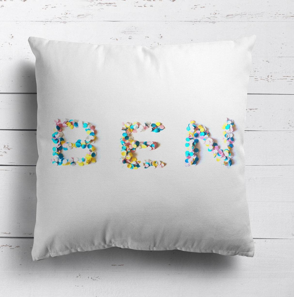 Personalised Confetti Handmade Print Soft Square Filled Cushion Throw Decor