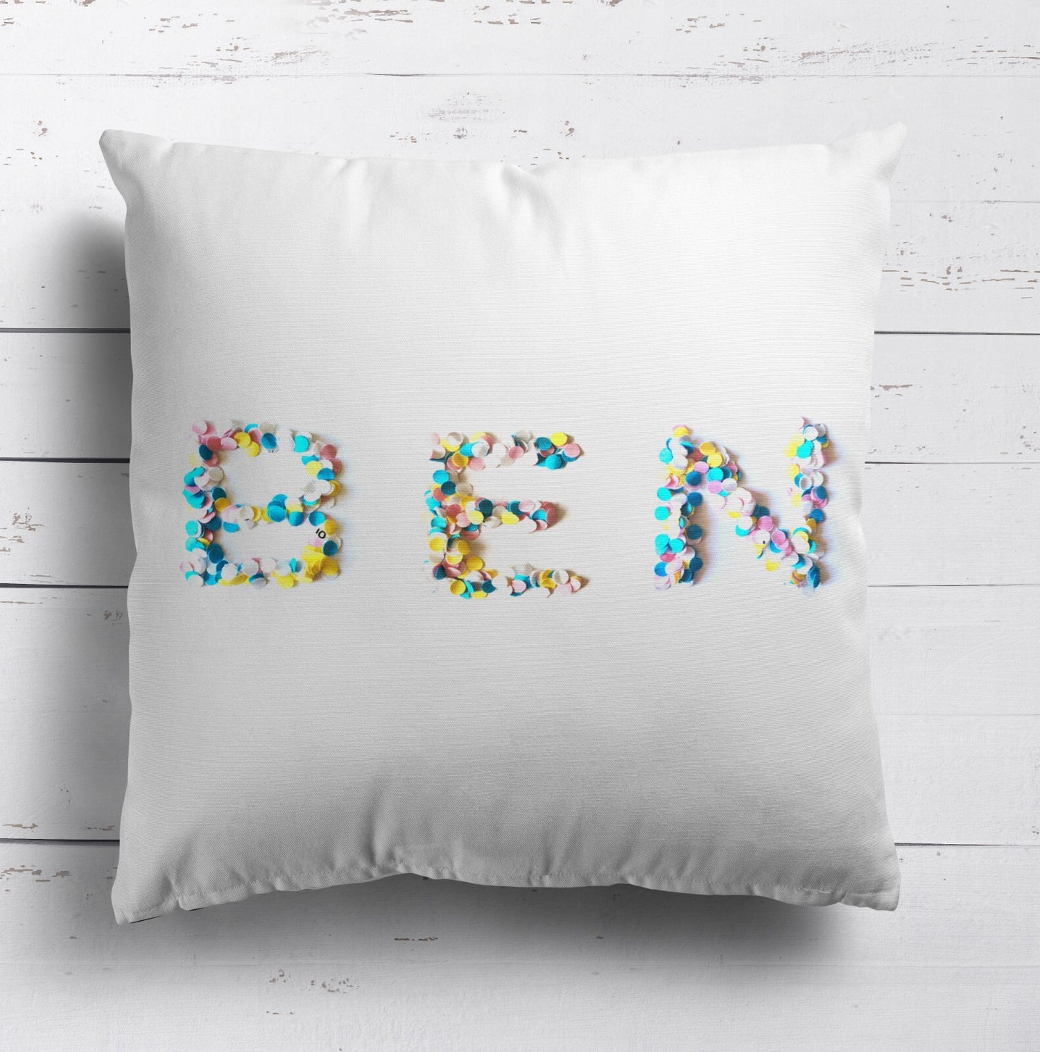 Personalised Confetti Handmade Print Soft Square Filled Cushion Throw Decor