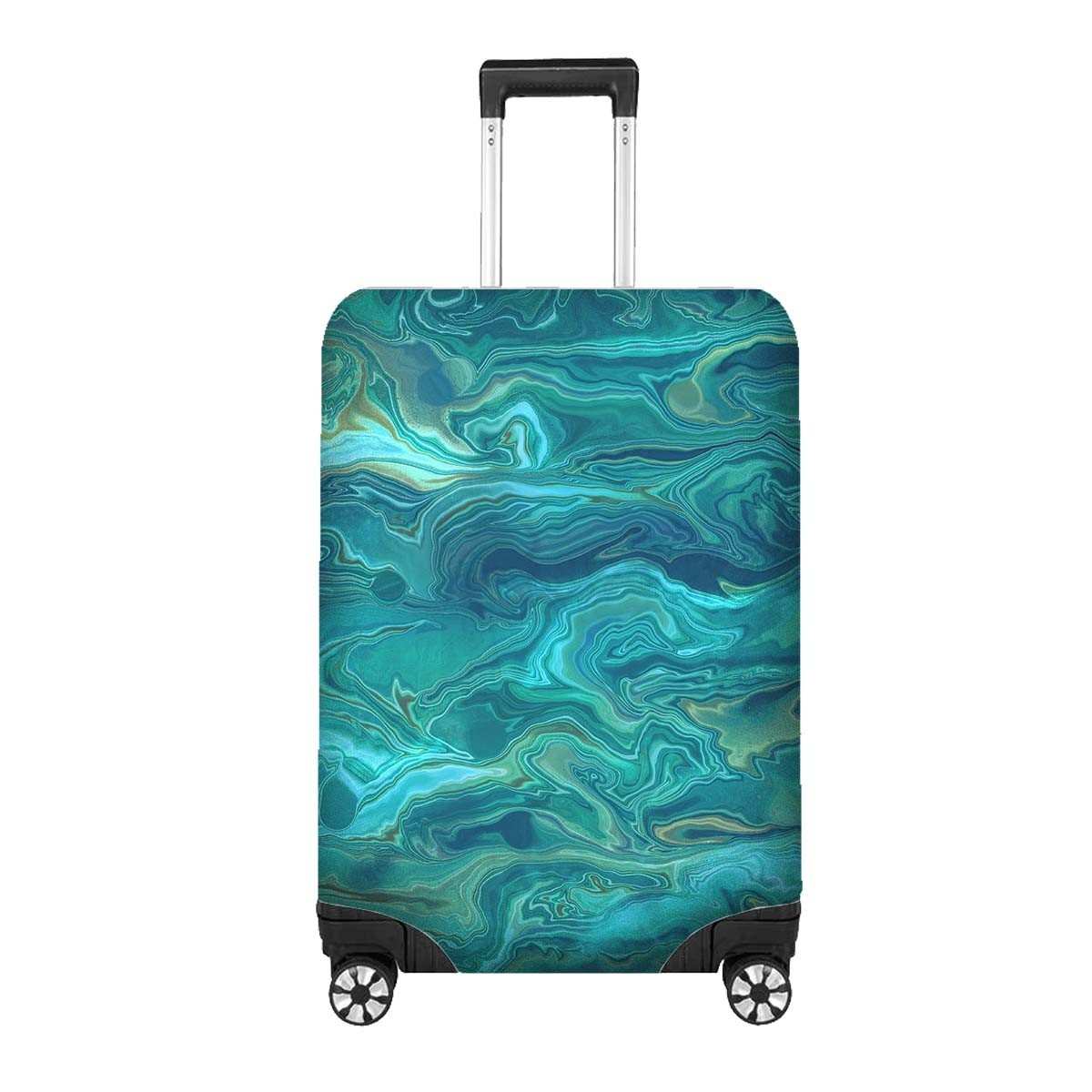Liquid Marble Design Luggage Cover Colourful Abstract Travel Suitcase Protector