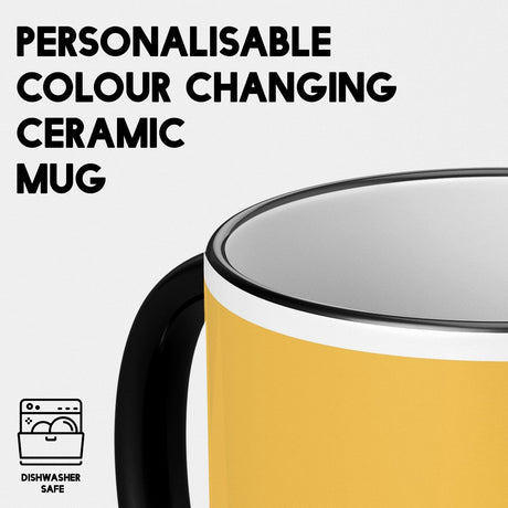Personalised Custom Name Plain Script Font Heat Sensitive Colour Changing Mug