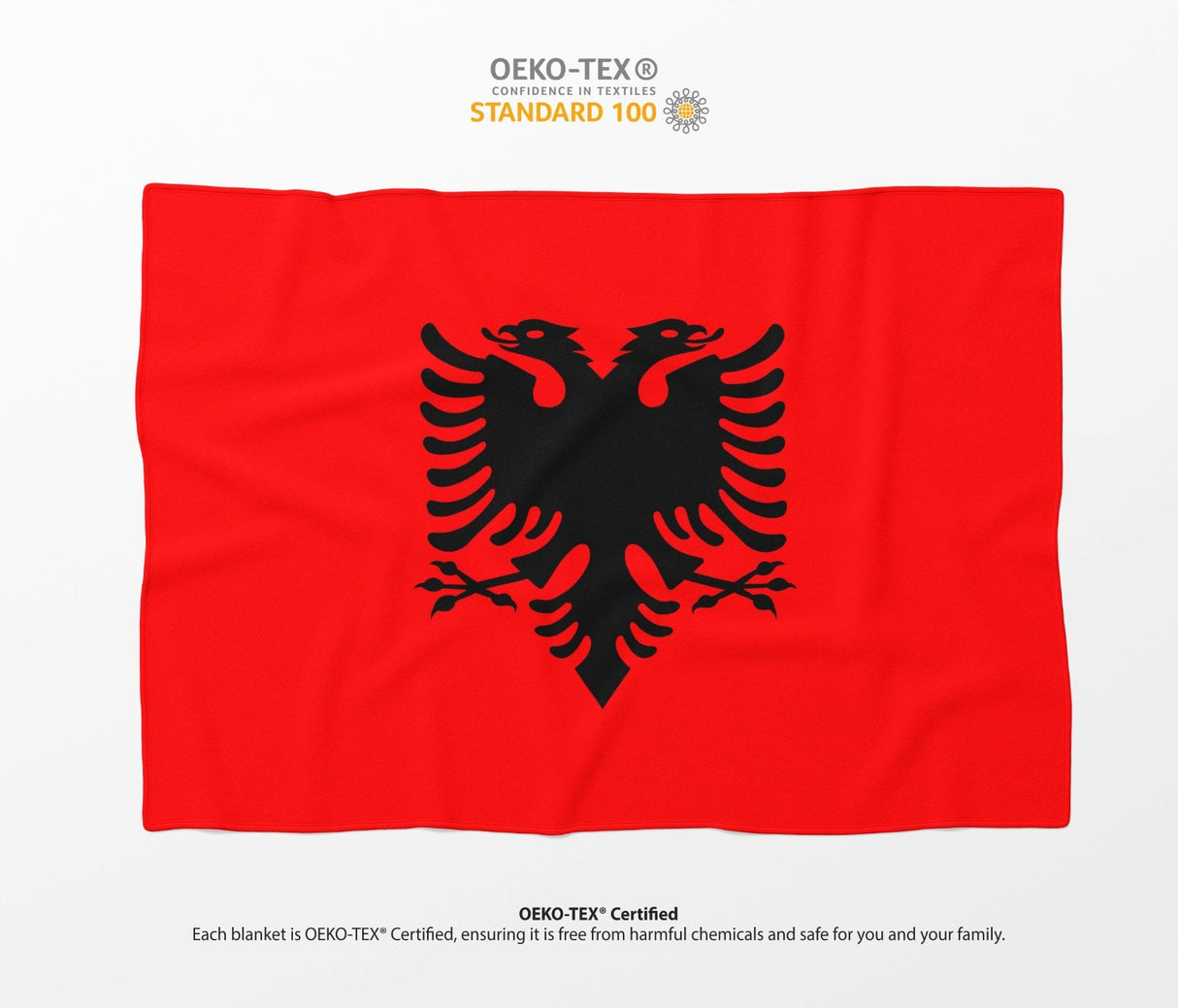 Albania Flag Fleece Blanket - Home Decor Throw Gift Cosy Custom Made Soft Warm