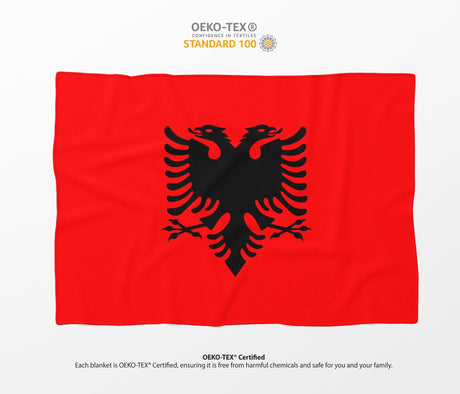 Albania Flag Fleece Blanket - Home Decor Throw Gift Cosy Custom Made Soft Warm