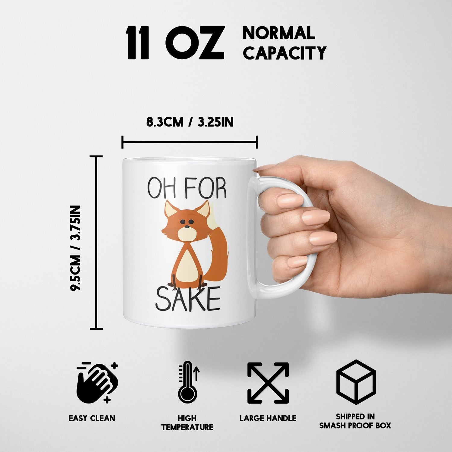 Oh For Fox Sake Saying Phrase Novelty Funny Humour Coffee Tea Mug Gift 11oz