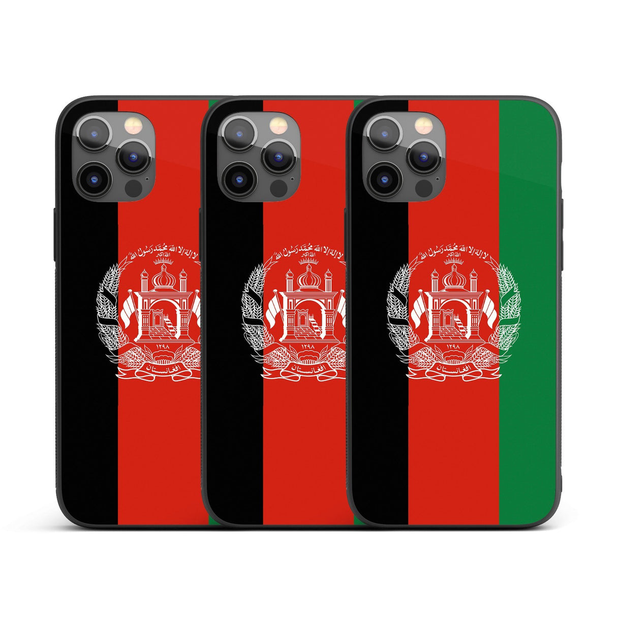 Afghanistan Flag Patriotic iPhone Case - Black TPU Cover Protector Custom Gift