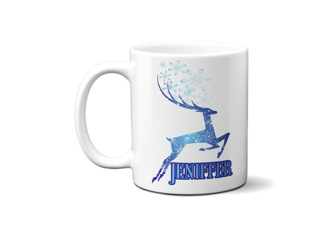 Winter Stag Personalisable Name Coffee Tea Mug 11oz Mug And Coaster Set Option