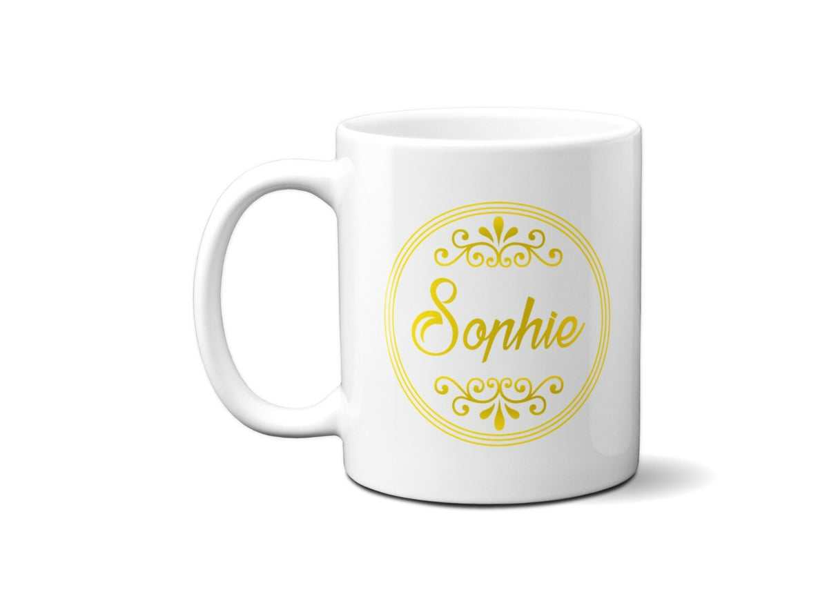 Circle Border With Scroll Coffee Tea Mug 11oz Mug And Coaster Set Option