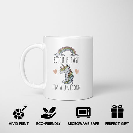 B*tch Please I'm A Unicorn Rude Funny Gift Coffee Tea Mug Coaster Option Him Her
