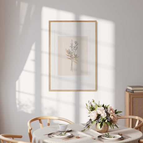 Floral Line Art Illustration Custom Wall Art Poster Picture Print Decor Gift