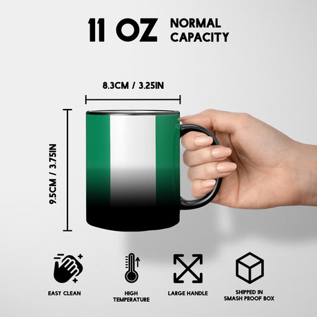 Nigeria Flag Nigerian Design Tea Gift Heat Sensitive Magic Colour Changing Mug