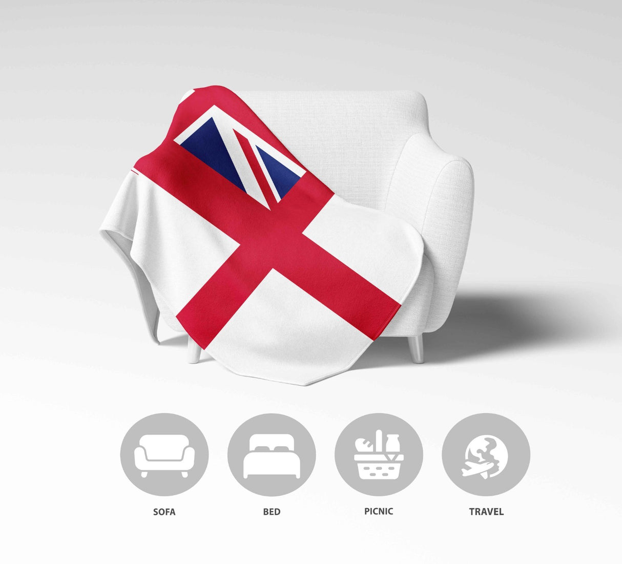 Royal Navy Flag Military Fleece Blanket - Home Decor Throw Gift Custom Made Soft