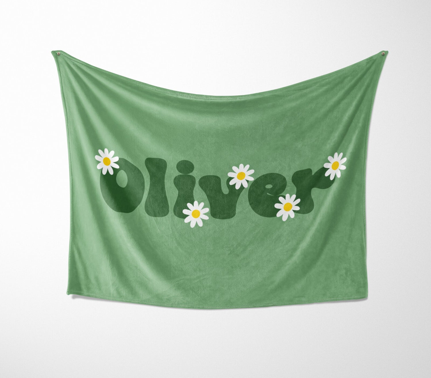 Personalised Custom Name Colour Groovy Daisy Font Soft Warm Fleece Blanket Decor