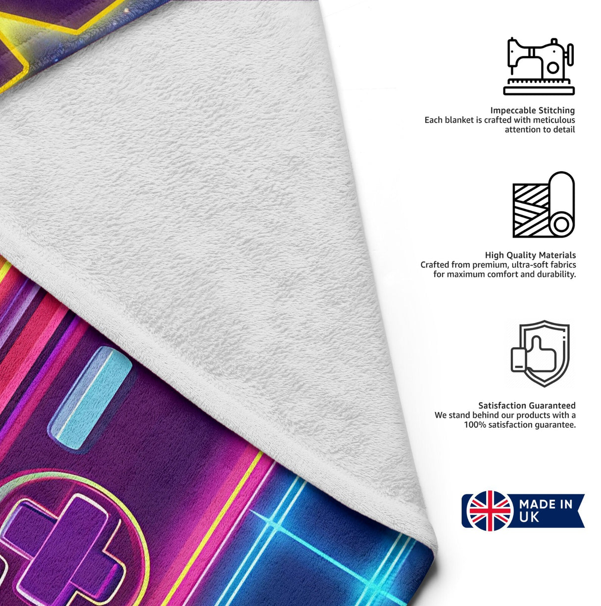 Personalised Name Gamer Gaming Controller Kids Soft Warm Fleece Blanket Decor