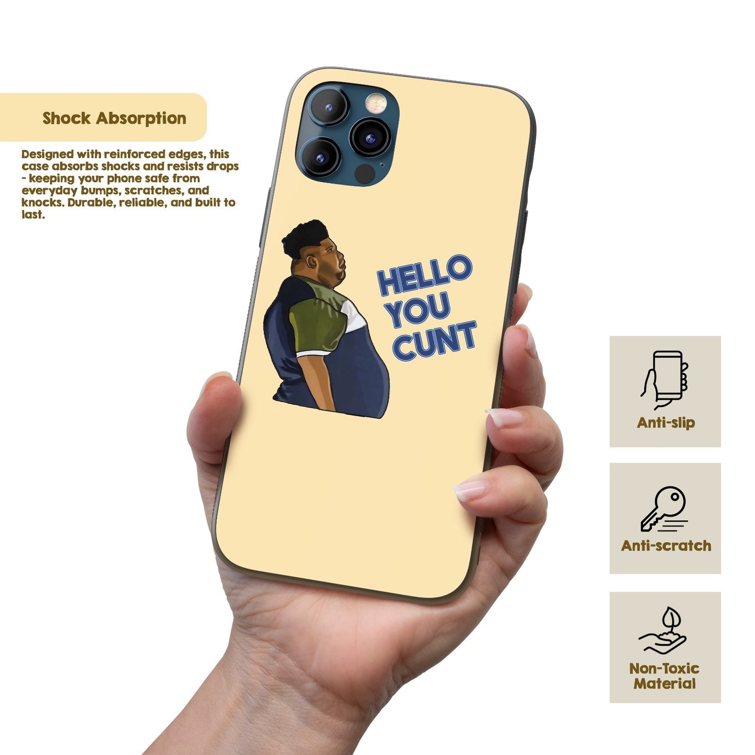 Harvey Hello You C*nt Rude Personalised Custom Cover - Printed iPhone Black Case