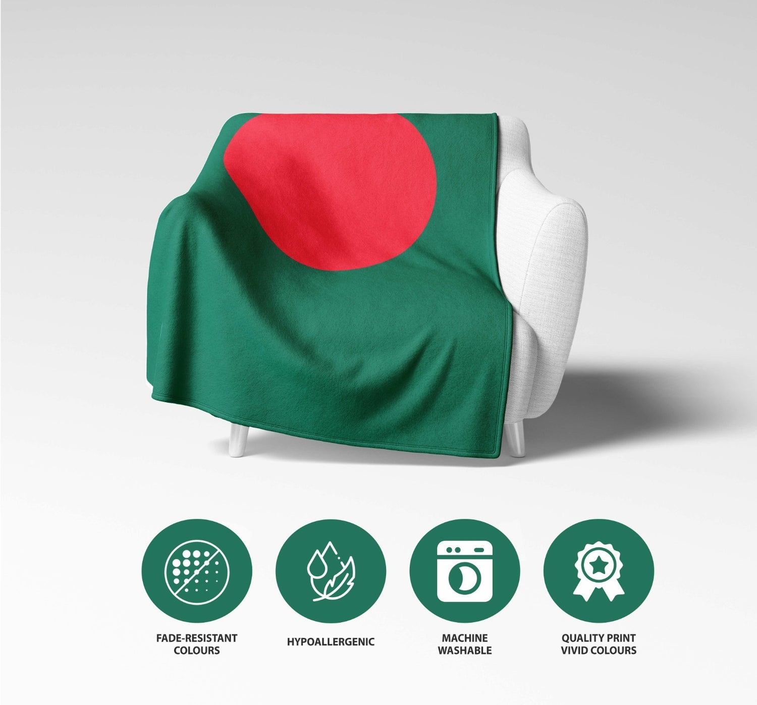 Bangladesh Flag Fleece Blanket Home Decor Throw Gift Cosy Custom Made Soft Warm