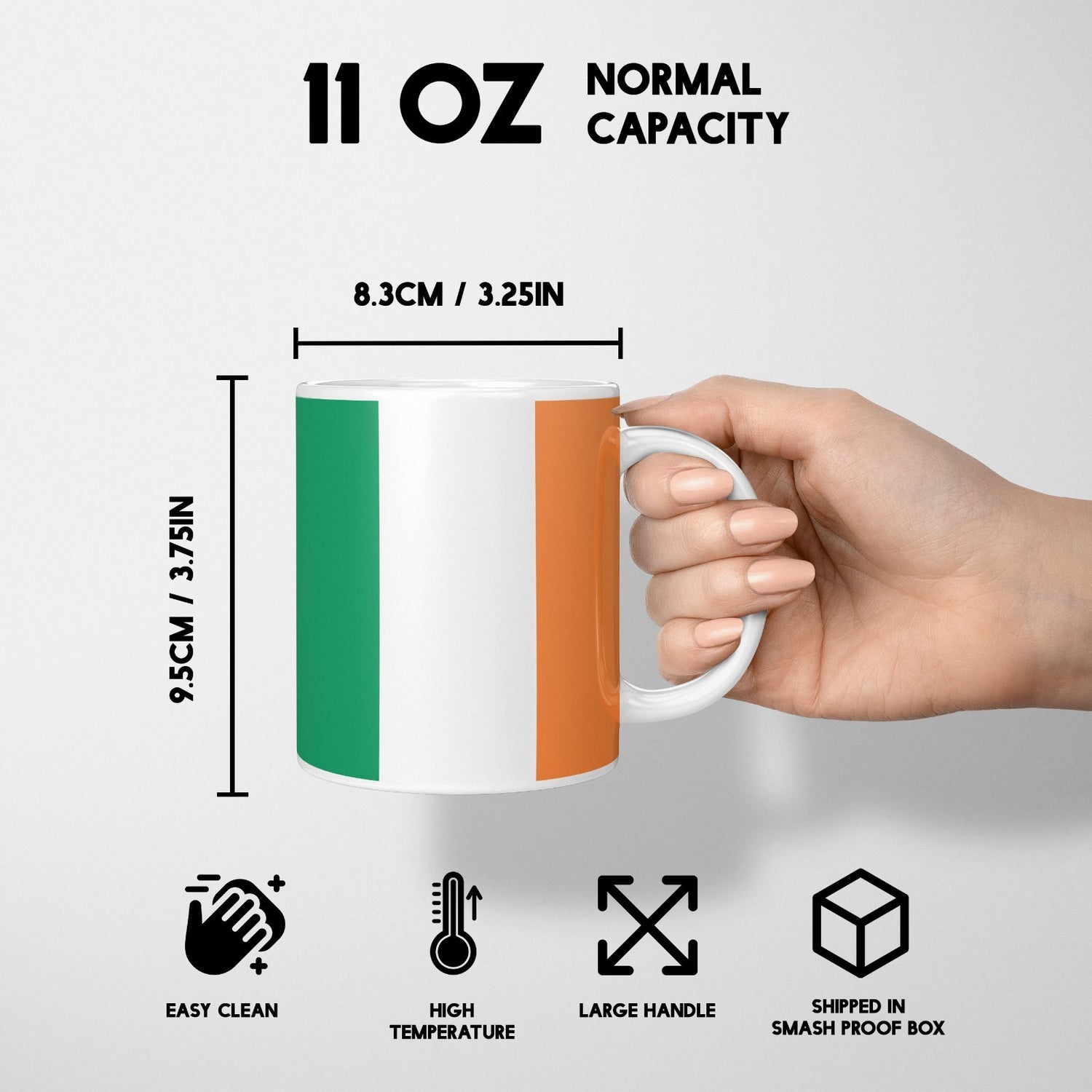 Ireland Flag Irish Novelty Custom Printed Coffee Tea Mug Coaster Gift Him Her