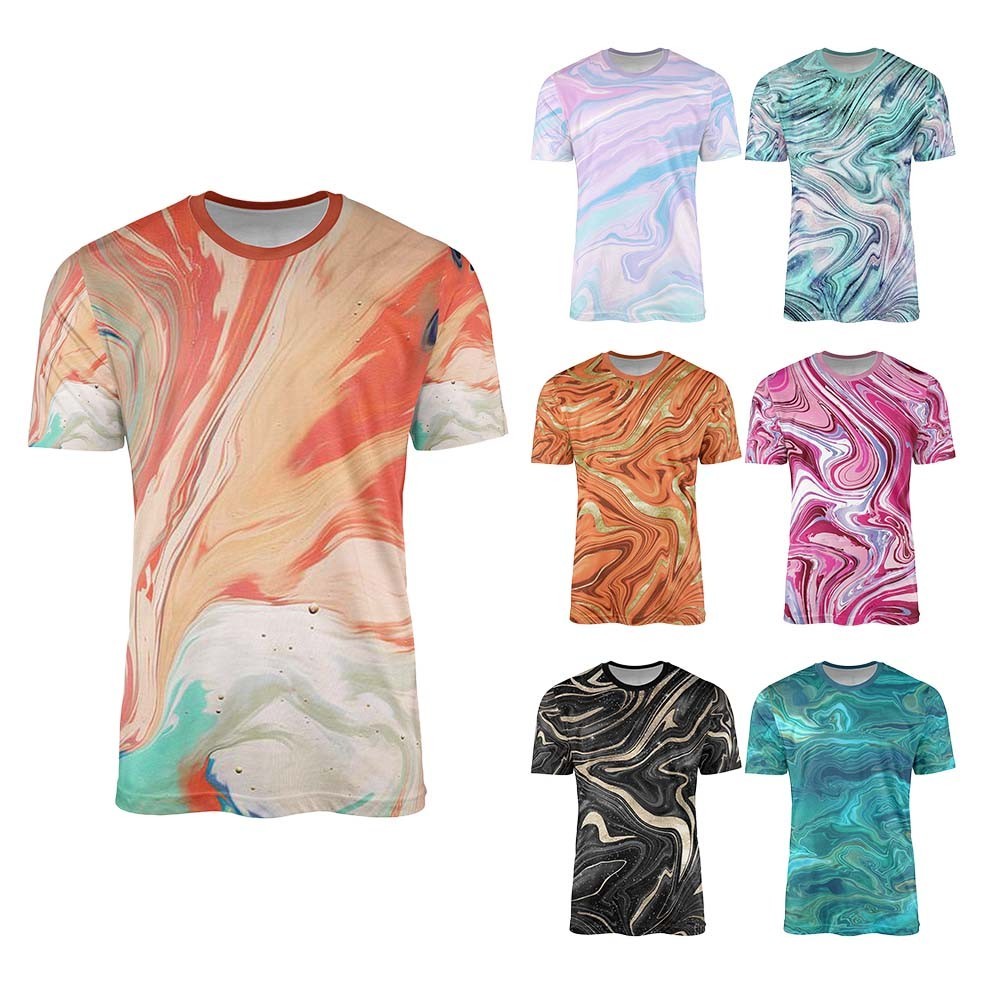 Liquid Marble Design Custom All-Over Printed T-Shirt Choose Colour Unisex Tee