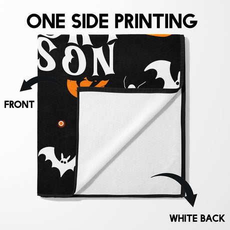 Spooky Season Halloween Pumpkin Custom Absorbent Beach Bath Sheet Towel Gift