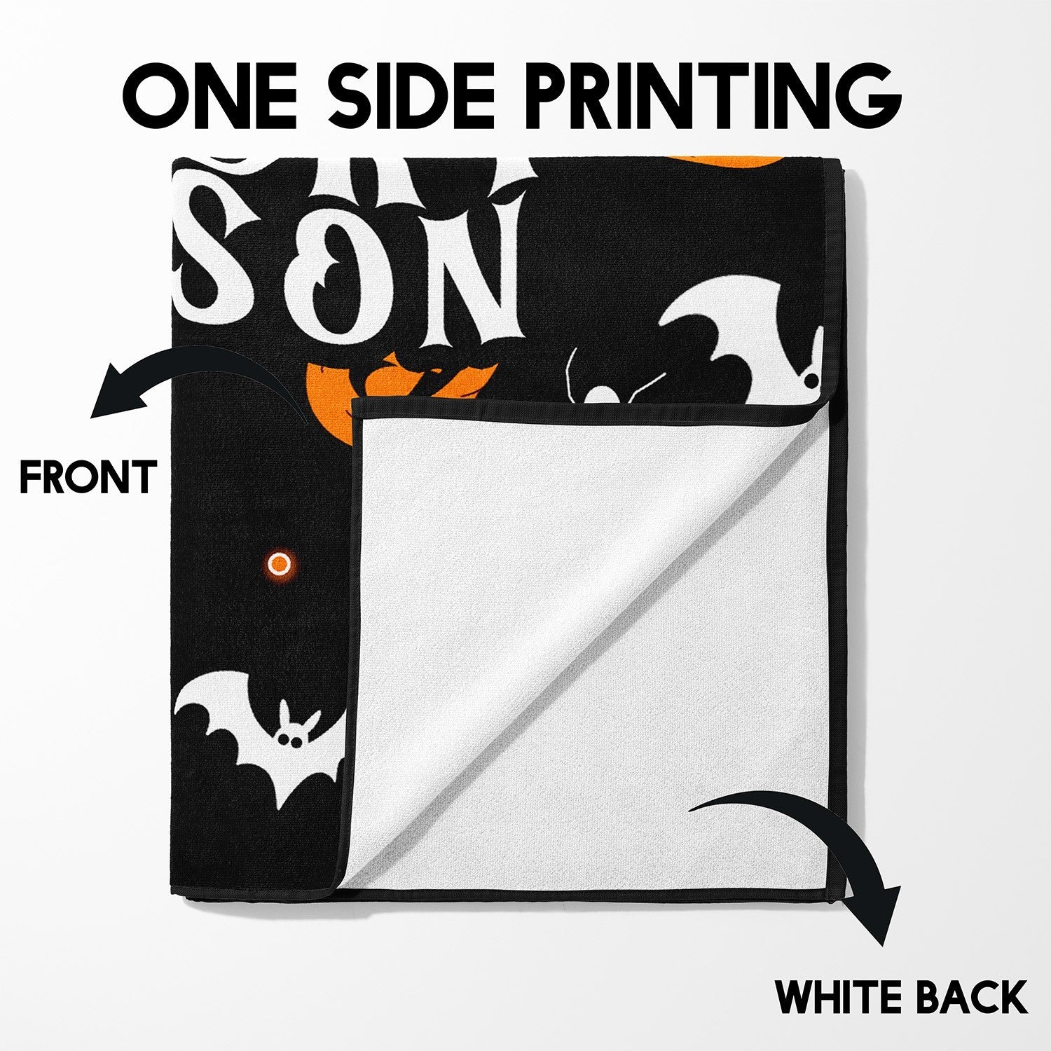 Spooky Season Halloween Pumpkin Custom Absorbent Beach Bath Sheet Towel Gift