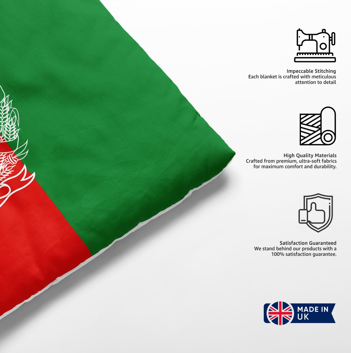 Afghanistan Flag Cot Bed Duvet Cover Toddler Pillowcase Design Gift Custom Cosy