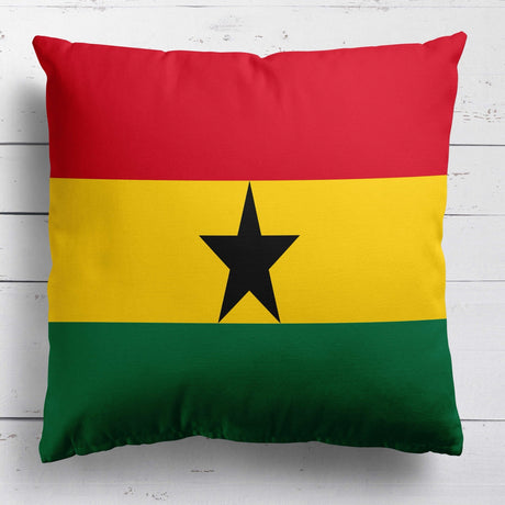 Ghana Flag Ghanaian Design Filled Square Cushion Decorative Throw Soft Gift Size