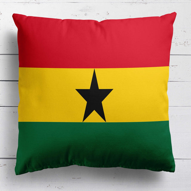 Ghana Flag Ghanaian Design Filled Square Cushion Decorative Throw Soft Gift Size