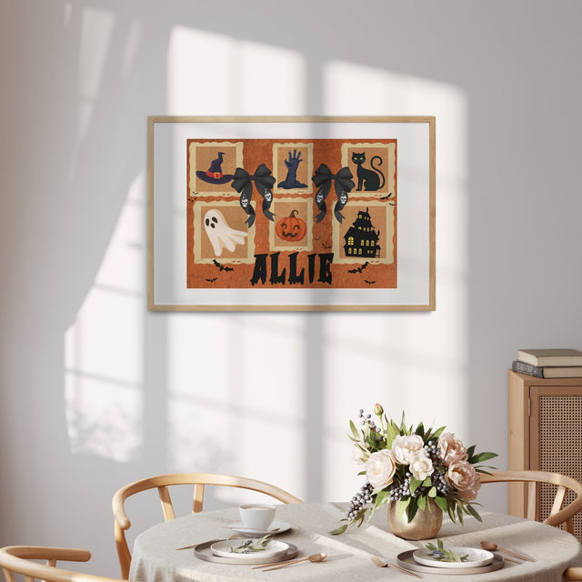 Halloween Spooky Custom Personalised Name Wall Art Poster Picture Print Decor
