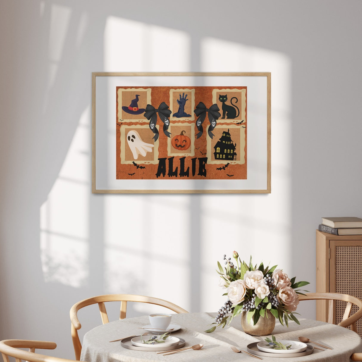 Halloween Spooky Custom Personalised Name Wall Art Poster Picture Print Decor