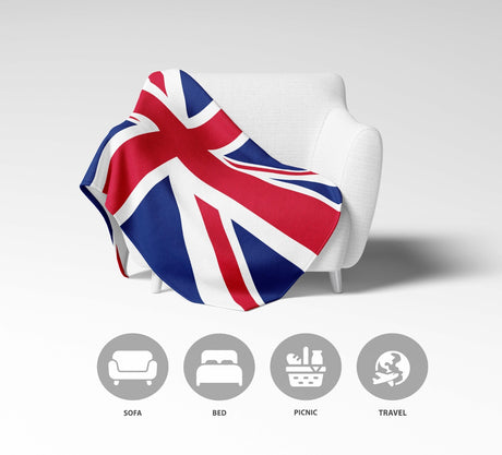 GB Flag Union Jack Flag Custom Made Soft Warm Fleece Blanket Home Decor Throw